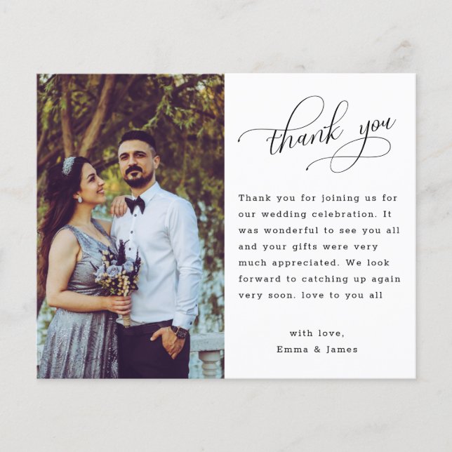 Foto-Hochzeit mit Haushaltshandschrift Vielen Dank (Vorderseite)