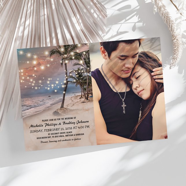 Foto Hochzeit mit Vintagen Strandlicht Einladung (Von Creator hochgeladen)