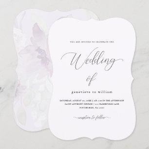 Foto Hochzeit mit weichem Aquarell Einladung