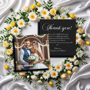 Foto Hochzeit Modernes Drehbuch Danke Karte Hinwei