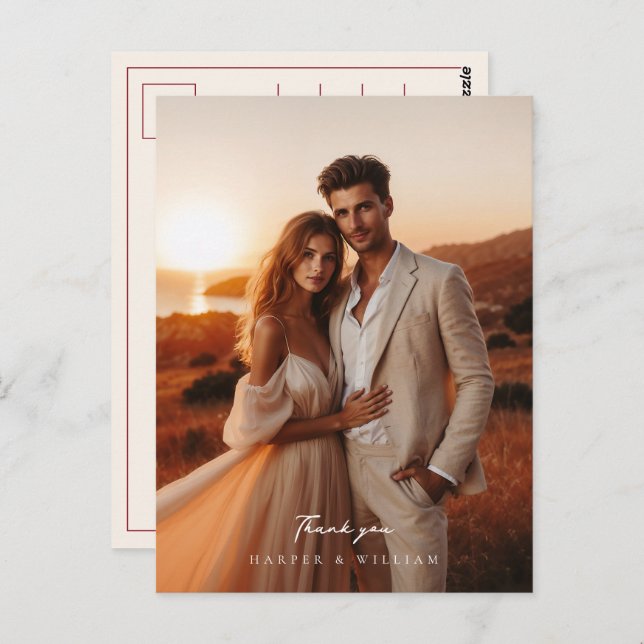 Foto Hochzeit Postkarte (Vorne/Hinten)