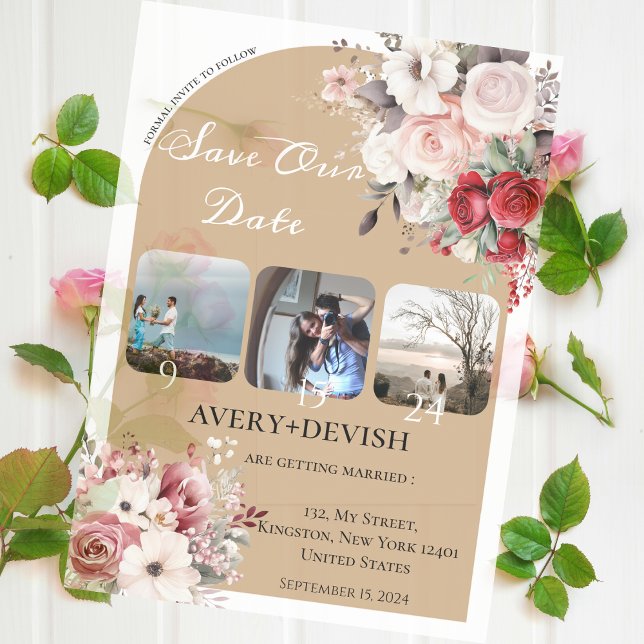 Foto Hochzeit rett Datum Einladung Karte (save our date customised photo and date )