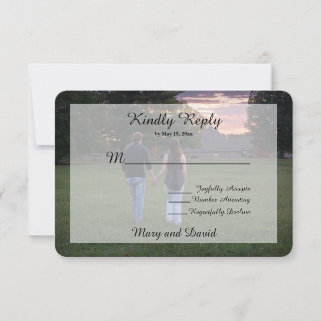Foto Hochzeit RSVP Karte (Vorderseite)