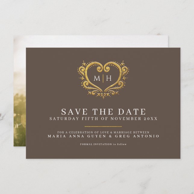 Foto-Hochzeit Save The Date (Vorne/Hinten)