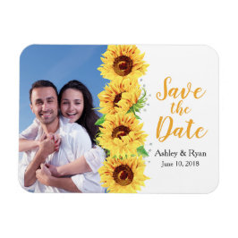 Foto Hochzeit Save the Date Gelbe Sonnenblume Magnet