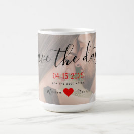 Foto Hochzeit speichern das Datum der Einladung Kaffeetasse