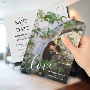 Foto Hochzeit speichern Sie das Datum Ankündigungspostkarte