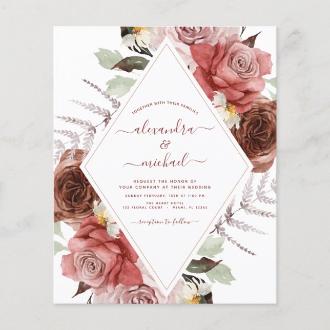 Foto Hochzeit Terracotta Flyer (Vorne)