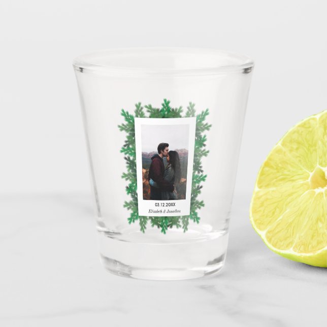 Foto Hochzeit von Winterbaumbranchen Schnapsglas (Vorderseite)