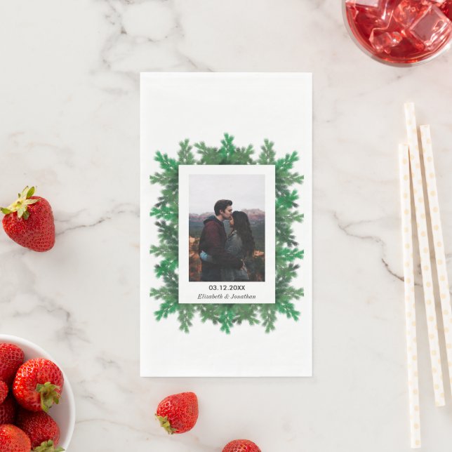 Foto Hochzeit von Winterbaumbranchen Serviette (Beispiel)