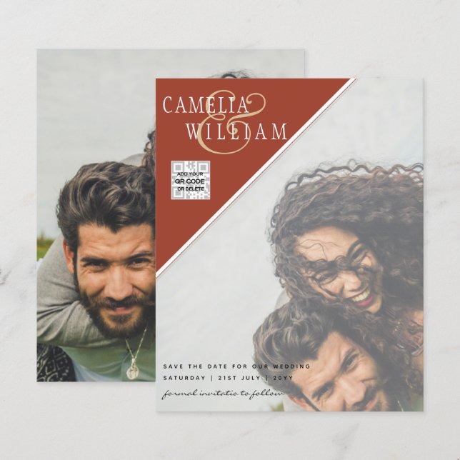 FOTO Hochzeitaufenthalt Rett Datum QR-Code (Vorne/Hinten)