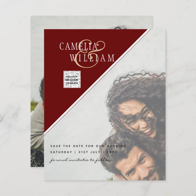 FOTO Hochzeitaufenthalt Rett Datum QR-Code (Vorne/Hinten)