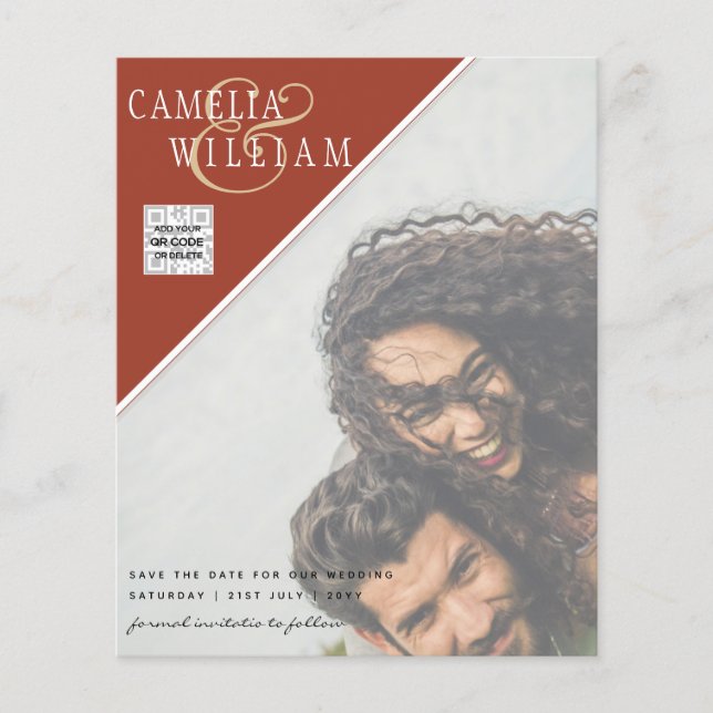 FOTO Hochzeitaufenthalt Rett Datum QR-Code Flyer (Vorne)