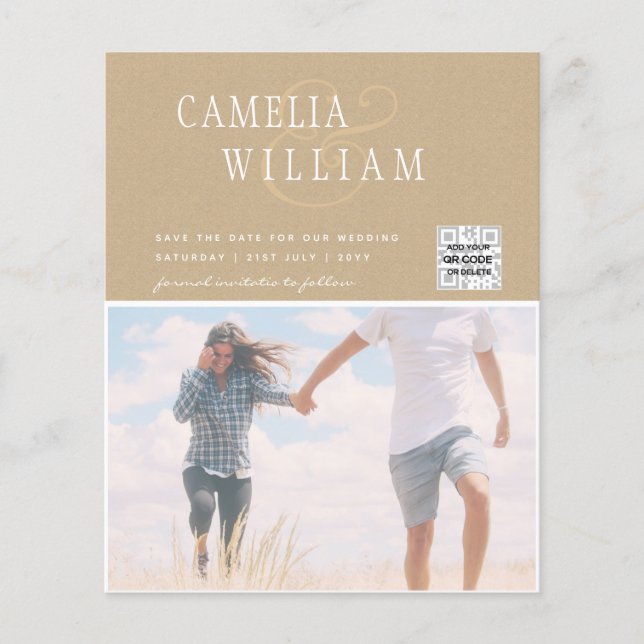 FOTO Hochzeitaufenthalt Rett Datum QR-Code Flyer (Vorne)