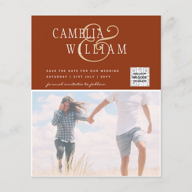 FOTO Hochzeitaufenthalt Rett Datum QR-Code Flyer (Vorne)