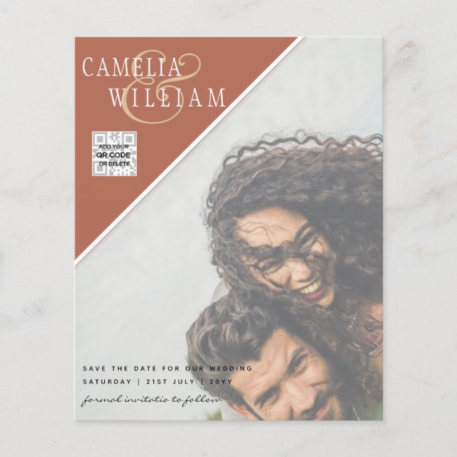 FOTO Hochzeitaufenthalt Rett Datum QR-Code Flyer (Vorne)