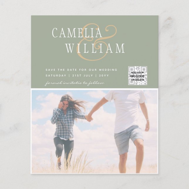 FOTO Hochzeitaufenthalt Rett Datum QR-Code Flyer (Vorne)