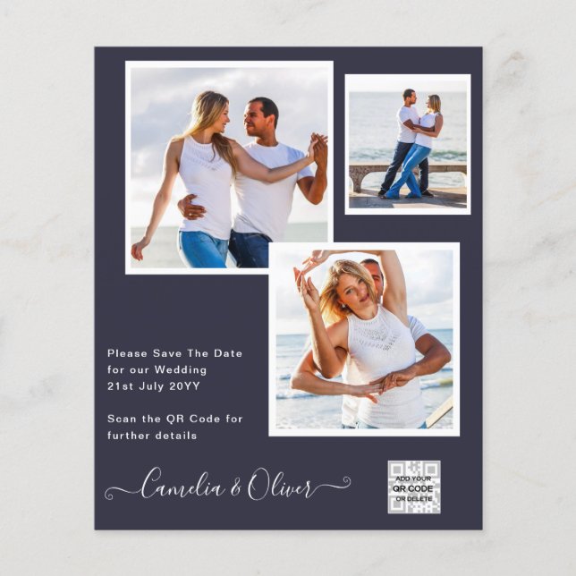 FOTO Hochzeitaufenthalt Rett Datum QR-Code Flyer (Vorne)