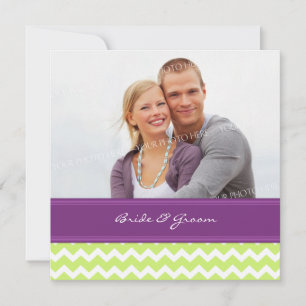 Foto Hochzeiten Einladungen Limonen Plum Zickzack