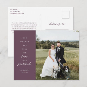 Foto-Hochzeits-Dankeschön-Karte 'Unsere Herzen sin Postkarte