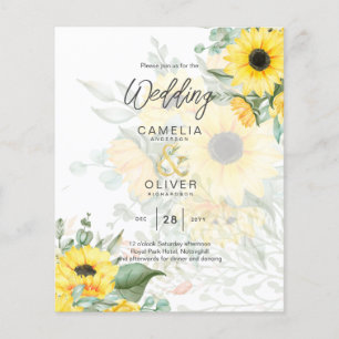 Foto-Hochzeitseinladung mit Sonnenblumen Flyer