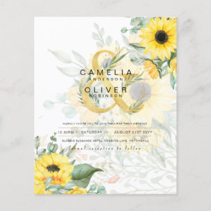 Foto-Hochzeitseinladung mit Sonnenblumen Flyer