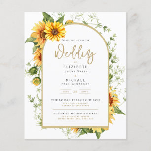 Foto-Hochzeitseinladung mit Sonnenblumen Flyer