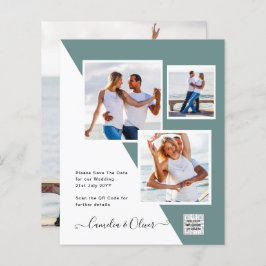 Foto Hochzeitseinladung Retten Datum QR-Code