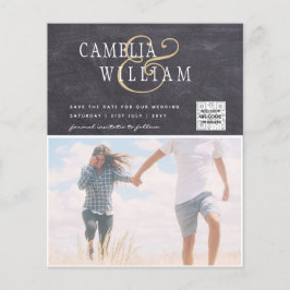 Foto Hochzeitseinladung Retten Datum QR-Code Flyer