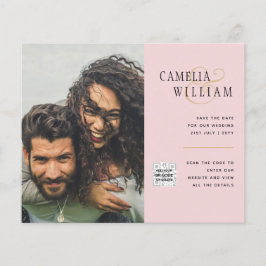 Foto Hochzeitseinladung Retten Datum QR-Code Flyer