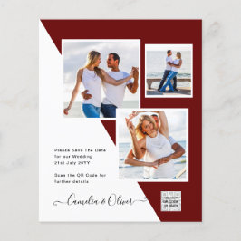 Foto Hochzeitseinladung Retten Datum QR-Code Flyer