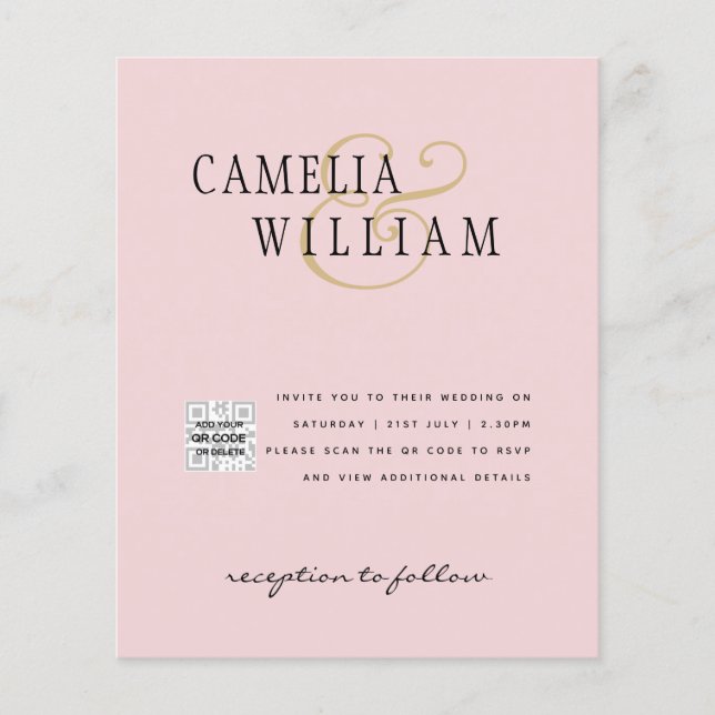 Foto Hochzeitseinladung Retten Datum QR-Code Flyer (Vorne)