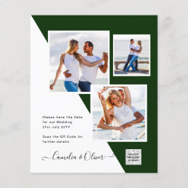 Foto Hochzeitseinladung Retten Datum QR-Code Flyer