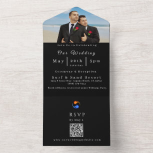 Foto-Hochzeitseinladung-Zwillingsflammen-LGBTQ- All In One Einladung