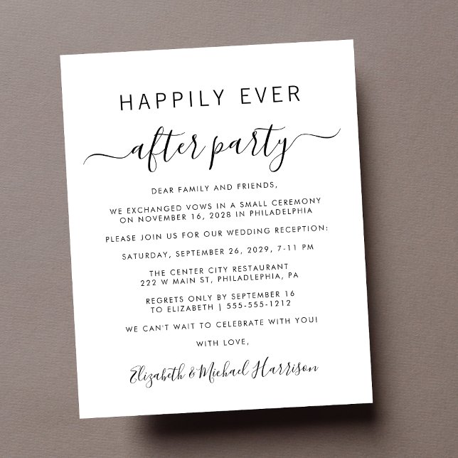 Foto Hochzeitsempfang (A chic budget-friendly Happily Ever After Party invitation for your wedding celebration)