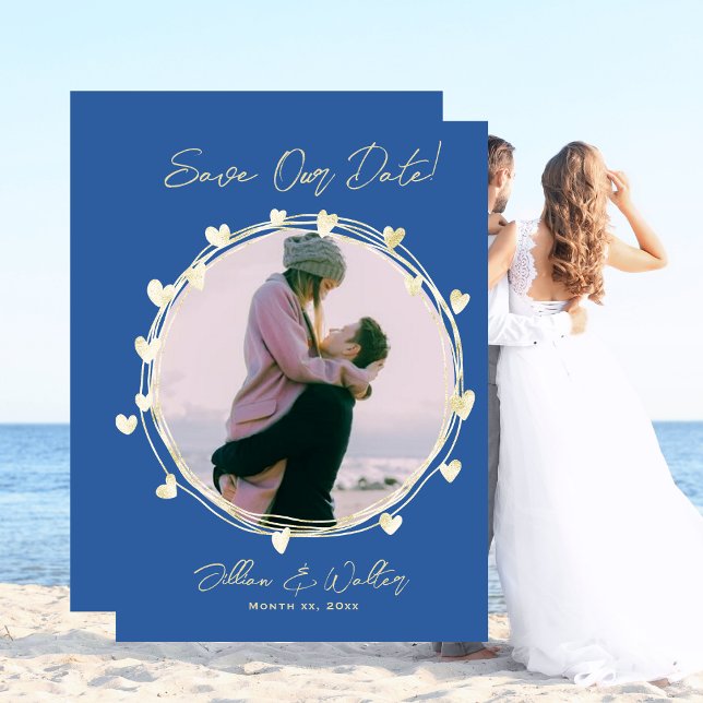 Foto Hochzeitserklärung, Blau, Namen, Save The Date (Von Creator hochgeladen)
