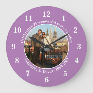 Foto-Hochzeitsjubiläums-Geschenkwanduhr Große Wanduhr