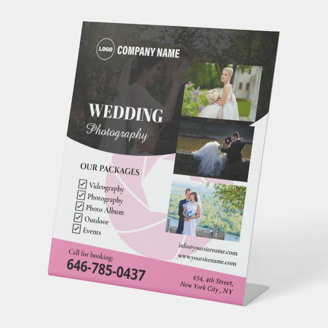 Foto-Hochzeitssymbol Sockelschild (Vorderseite)