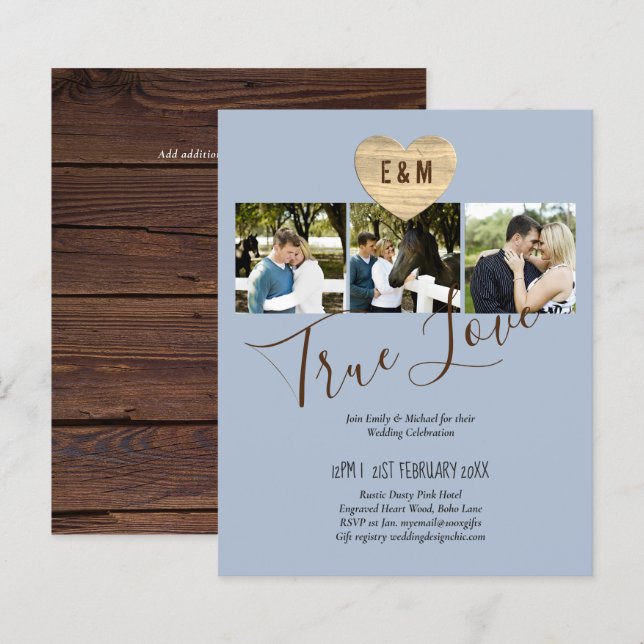 FOTO Hochzeitsszenario - Einladung Rett Ankündigun (Vorne/Hinten)