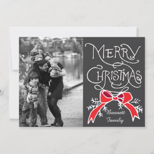 Foto Holiday Card: Chalkboard Frohe Weihnachten