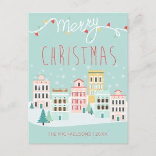 Foto HOLIDAY CARD   Die Weihnachtsstadt Feiertagspostkarte