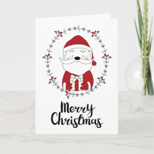 FOTO HOLIDAY CARD   Frohe Weihnachten Doodle Santa