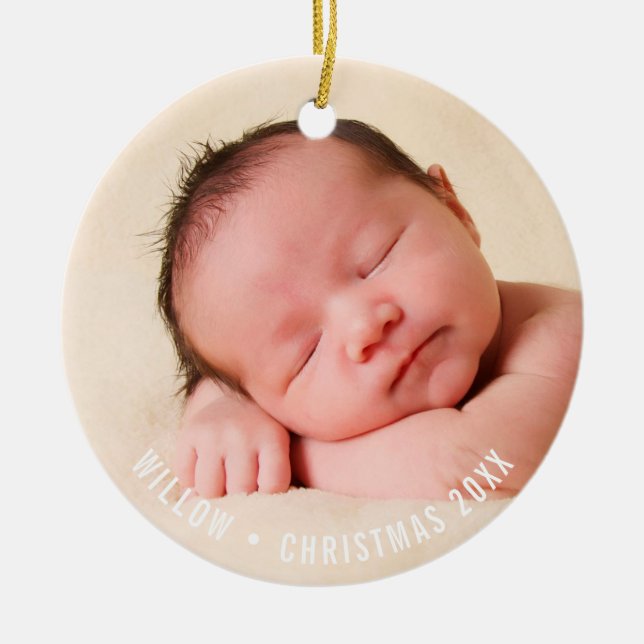 FOTO HOLIDAY DECOR Einfache Weihnachtsbaumstruktur Keramik Ornament (Vorne)