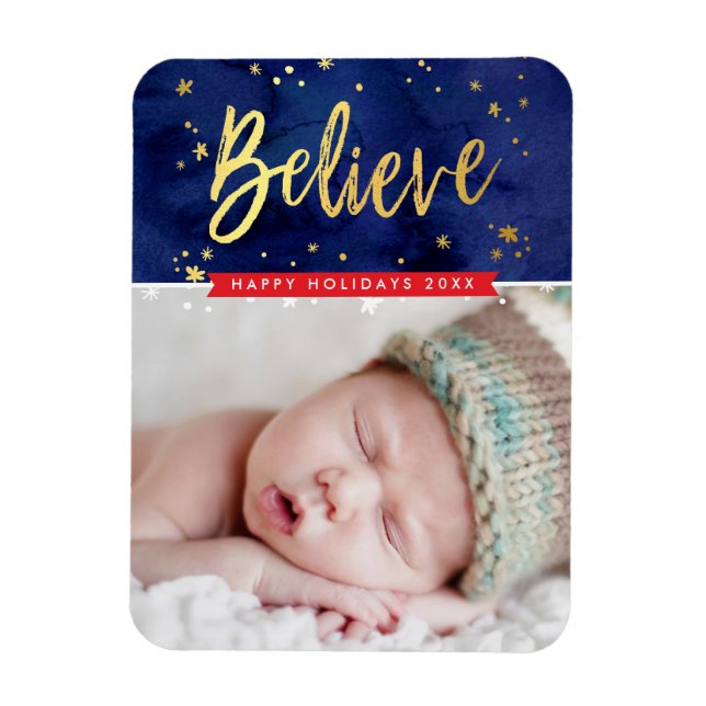 FOTO HOLIDAY Gold glauben magische Weihnachten Magnet (Vertikal)