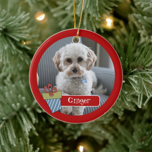 Foto Holiday Pet Keramik Ornament (Baum)