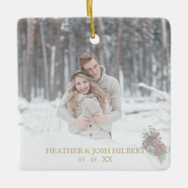 Foto Holly zweigt unsere ersten Verheirateten Weih Keramikornament