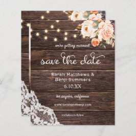 Foto Holz, Spitzen Rosa Save the Date