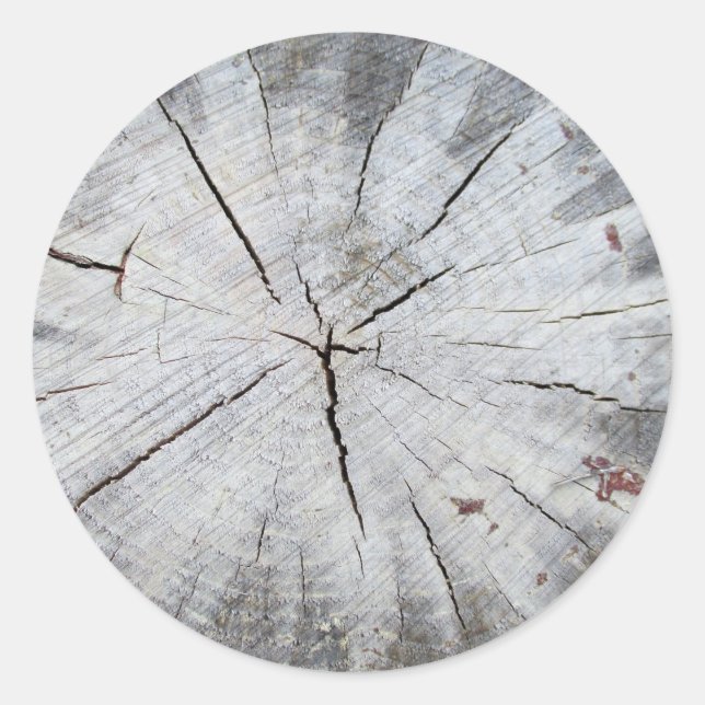 Foto Holzkörner, graue Pine Tree Art 1 Runder Aufkleber (Vorderseite)