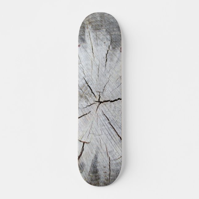 Foto Holzkörner, graue Pine Tree Art 1 Skateboard (Vorne)
