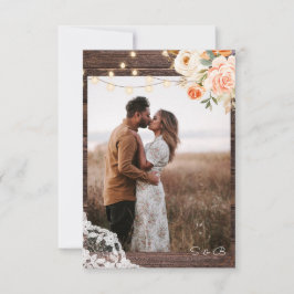 Foto Holztäfelung, Leuchten, Rosa und Pfirsichblum Save The Date